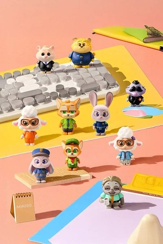 Mınıso Disney Lisanslı Zootropolis Günlük Yaşam Kostümleri Blind Box Figür 10 Cm