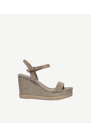 Yargıcı Tek Bantlı Tabanı Hasır Sargılı Süet Espadril 26ykay4020x 025 Vizon