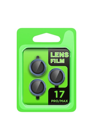 Mey İthalat Apple iPhone Uyumlu 17 Pro Raze Metal Kamera Lens - Koyu Mavi Renkli