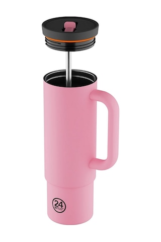 Straw Cup Flamingo Pipetli Paslanmaz Çelik Termos 800 Ml Pembe