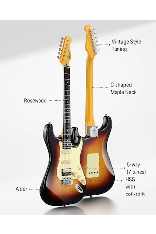 Donner Dst-600 Elektro Gitar 3 Color Sunburst