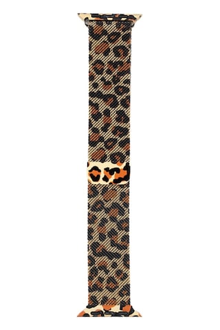 Apple Uyumlu Watch 42mm Zore Krd-01 Leopar Desenli Metal Kordon