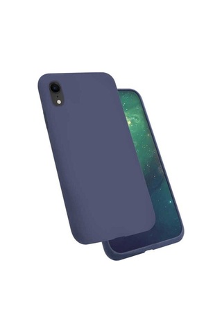 Apple Uyumlu iPhone Xr 6.1 Kılıf Zore Silk Silikon Lacivert