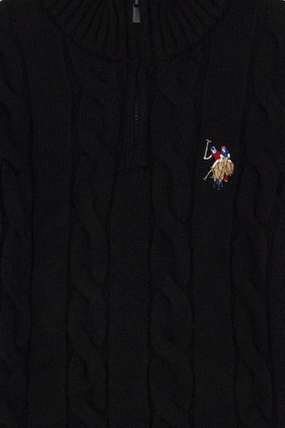 U.S. Polo Assn. Erkek Çocuk Yarım Fermuarlı Siyah Kazak 50297422-VR046