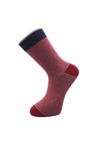 Erkek Çok Renkli Soket Uzun Çizgili Desenli Çorap Dikişsiz 6'lı Paket Çok Renkli