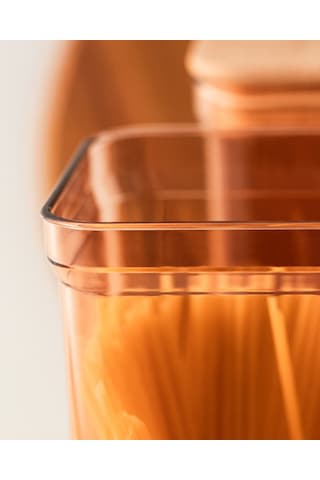Madame Coco Ahşap Kapaklı 2100 ML Saklama Kabı 2'li Turuncu