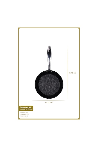 Bernardo Chef Line Granit Tava Siyah 22cm