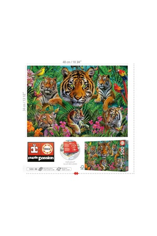 Educa Puzzle - 500 Parça Kaplan Ormanı Puzzle - 19902 - Tiger Jungle