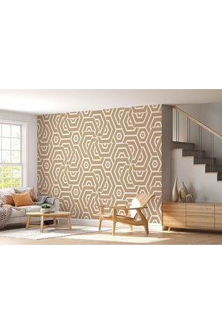 Pastel Renkli Geometrik Desenli Duvar Kağıdı-5786 Çok Renkli