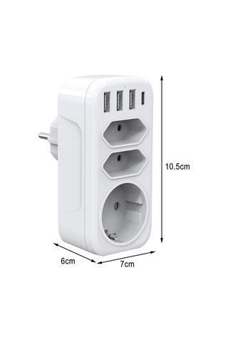 Homyl Yatak Odası Ofis Için Çoklu Çıkış Genişletici 3 Usb 10.5cmx7cmx6cm