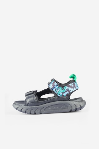 Vicco Konan Desenli Erkek Çocuk Siyah Sandalet