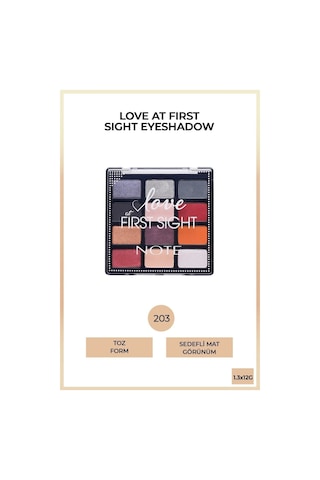 Note Cosmetique Love At First Sight Eyeshadow Mat Ve Işıltılı Toz Göz Far Paleti - 203 Freedom To Be