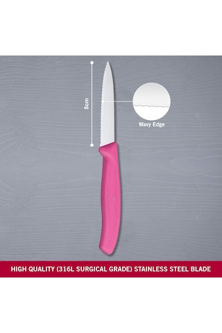 Victorinox 6.7636.L115 8 CM Tırtıklı Soyma Bıçağı Pembe