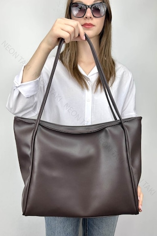 Çift Saplı Yumuşak Deri Omuz Ve El Çantası Acı Kahve, 71 Kahverengi