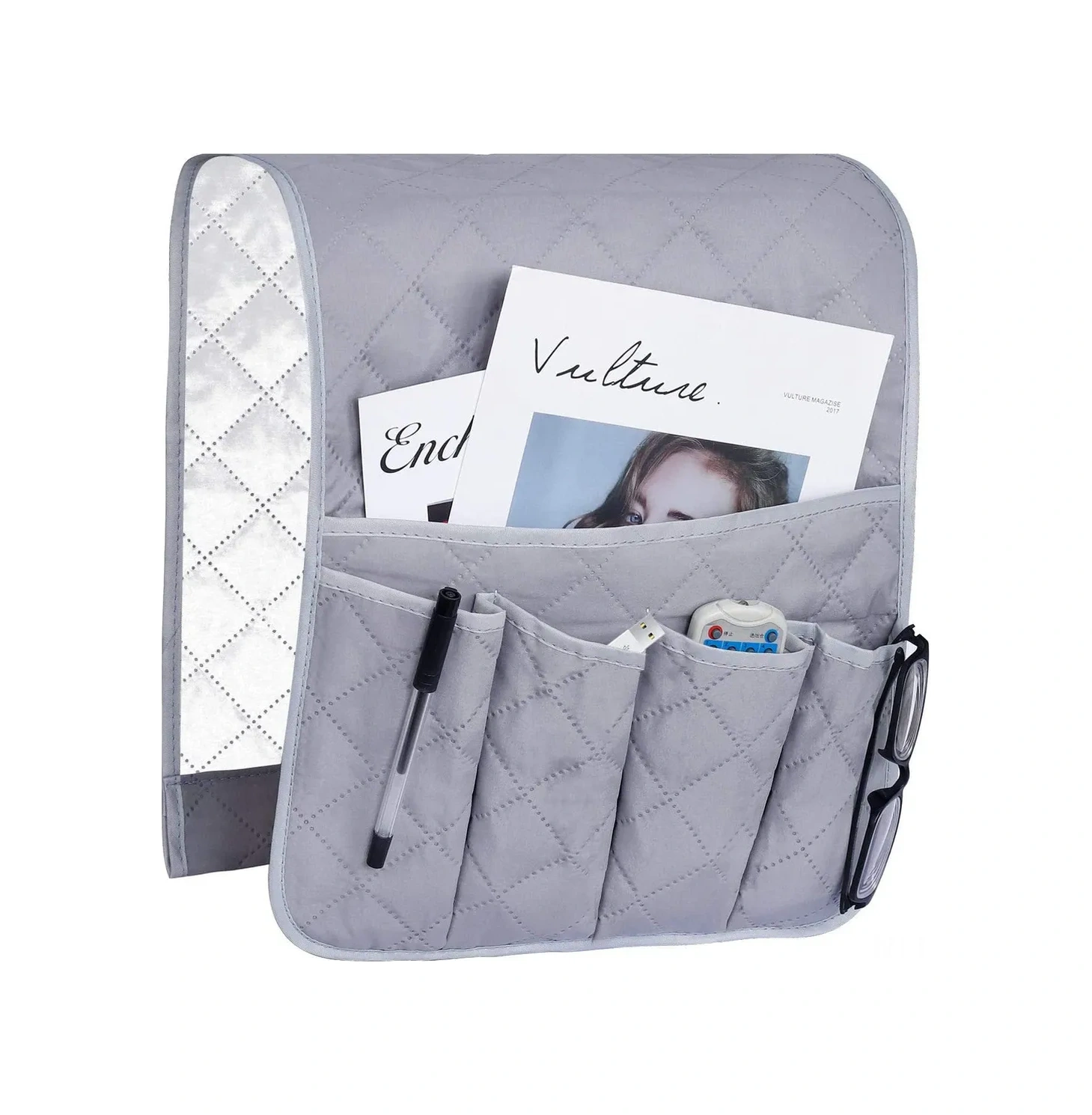 Kosona Kumaş Koltuk Sandalye Cep Organizasyon Çantası - 5 Bölmeli Uzunluğa Ayarlanabilir Tv Kumanda, Kitap, Telefon Depolama Çantası 88x33cm Diğer