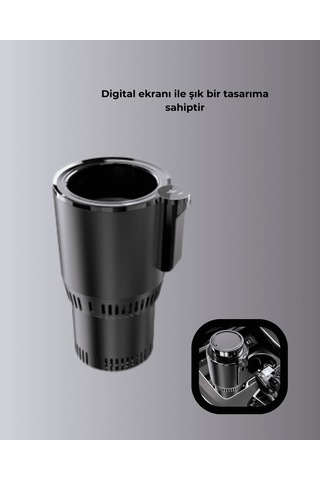 Araba Bardaklığı Isıtma Soğutma Ayarlı Çakmak Girişli Akıllı Çok Renkli