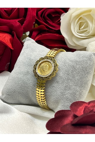 Yarım Altın Eski Tarihli Kulplu 22 Ayar Öğretmenlere Özel Bileklik Hediye