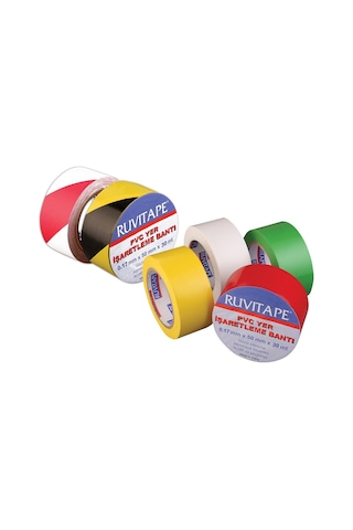 Yer Işaretleme Bandı Pvc 50Mm*30Mt Sarı-Siyah (1Adet)
