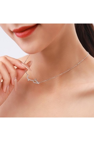 Tancise S925 Ayar Gümüş Kolye Kadın Kore versiyonu Basit Çizgi Timsah Tam Kolye Klavikula Zinciri Hayvan Boyun Zinciri