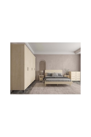 Softwood Masif Ahşap Yatak Odası Takımı 2 Kapaklı Vernik 160x200