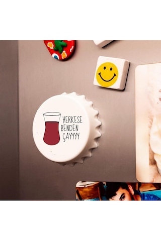 Herkese Benden Çay Baskılı Magnet Açacak 2912-3