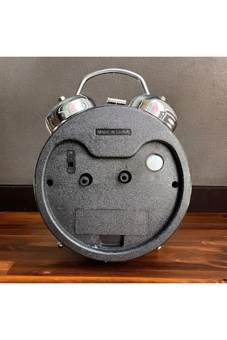 Gümüş Metal Alarmlı Masa Saati Çok Renkli