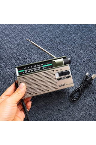 Ultratekno Rd-331rg Şarjlı Cep Radyosu Fm/am 2 Bant Taşınabilir Radyo Type-c Şarjlı 2xaa Pil Destekli Kulaklık Girişli Deprem Acil Durum Radyosu