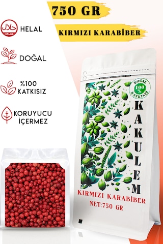 Kakulem Sertifikalı 750 Gr Katkısız Doğal Kırmızı Tane Karabiber