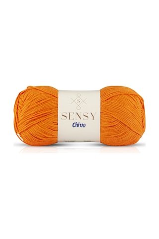 Sensy Chino El Örgü İpi Amigurumi İp Kazak Bluz Hırka Yelek İp Tunik İpi Portakal 100 Gr - 330 M
