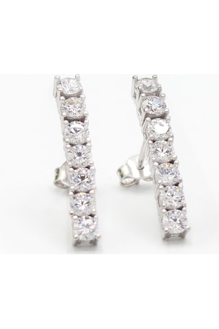 Su Yolu Zirkon Taşlı 925 Ayar Gümüş Küpe 201021529