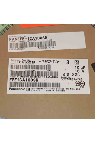 Eee1ca100sr 10mf 16v 4x5 Panasonıc Smd Kondansatör 200 Adet