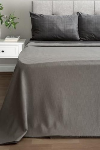 Alla Turca Çift Kişilik Doğal Pamuk Pike Gri, Dört Mevsim Pike, 200x240 Cm, 1275 Gr Açik Gri