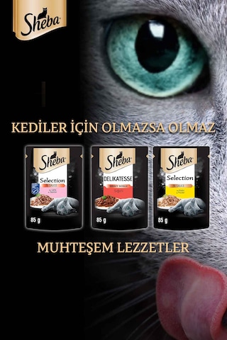 Sheba Sığırlı Yetişkin Kedi Maması 12 x 85 G