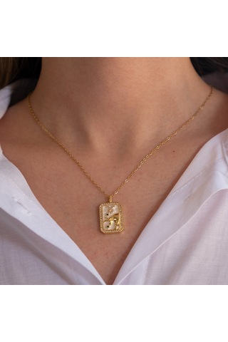 Çelik Kolye Boğa Burcu Kolyesi - K-115 Altın