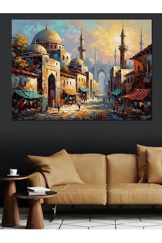 Ahşap Tablo Tarihi İstanbul Cami Ve Şehir İnsan Figürlü Tablolar