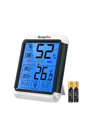 Thermopro Tp55 Dijital İç Mekan Higrometre Termometresi Sıcaklık Ve Nem Monitörü Oda Nem Ölçer, Büyük Dokunmat