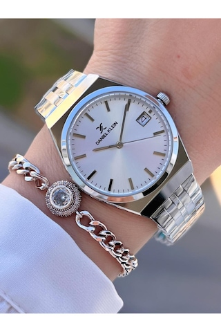 Daniel Klein Dke.1.14052.1 Pure Silver Takvimli Çelik Kordonlu Kadın Kol Saati Gümüş