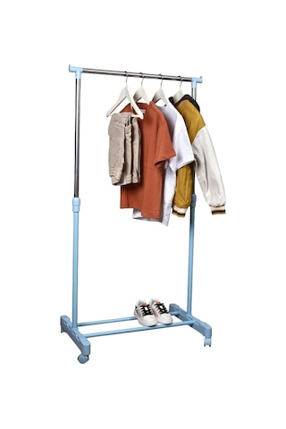 Tekerlekli Elbise Askılığı Çocuk Mavi