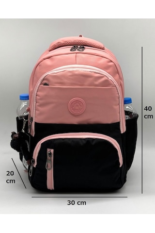 İlk Okul Çantası 3'lü Seti Unisex Çocuk İlkokul Çantası Bvt-8010 Pudra-siyah Pudra