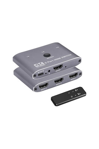 Gplus 4K321M 3 Port HDMI 2.0 4K 60Hz HDR HDCP 2.2 EDID CEC Metal Switch