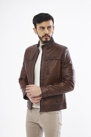 Derinss DER134 Hakiki Deri Erkek Taba Mont Taba