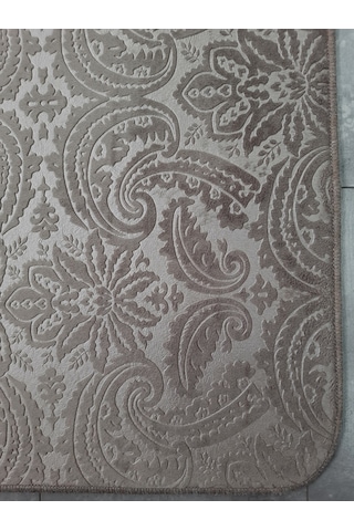 Ultrasoft Desenli Kapuçino 3 Lü Banyo Paspası Halısı Seti Kaymaz Kahverengi