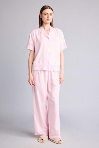 Defacto Regular Fıt Uzun Boy Dokuma Pijama Alt G4372ax26sppn648 Pembe-pn648
