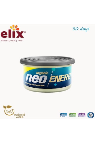 Elix Neo Energy Metal Kutuda Ahşap Granüllere Emdirilmiş Özel Aromalı Koku - Limon