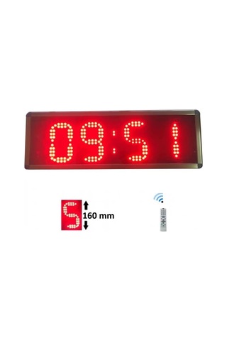 Ledli Dijital Saat Kasa: 16x50 Cm - Kırmızı Çok Renkli