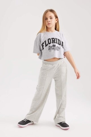 DeFacto Kız Çocuk Wide Leg Pantolon B7784A8NSGR210 Gri