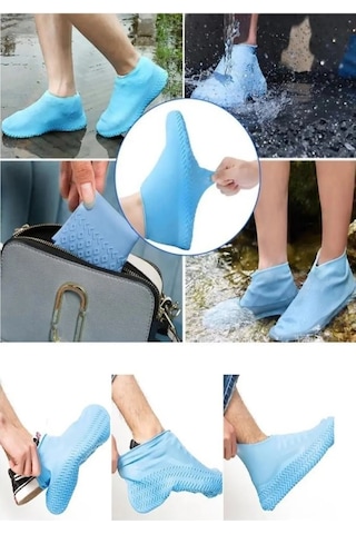 Büro İş Giyimi İçin Sızdırmaz Silikon Kılıf Kadın Ayakkabı Yağmurluğu Gri