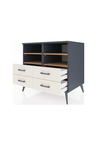 Kronos Şifonyer 4 Raflı 4 Çekmeceli 88x59x80 Antrasit-çam/aytaşı Çam/aytaşı