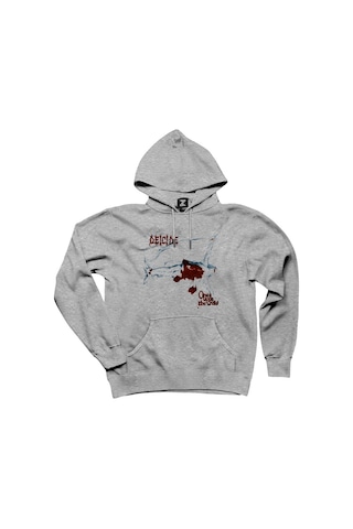 Deicide Once Upon the Cross Gri Kapşonlu Sweatshirt Hoodie Gri