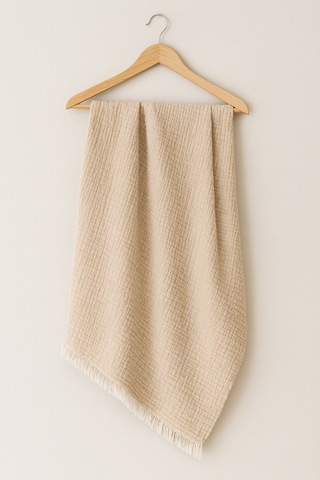 Elyaflı Müslin Battaniye 100x120 Cm Gri